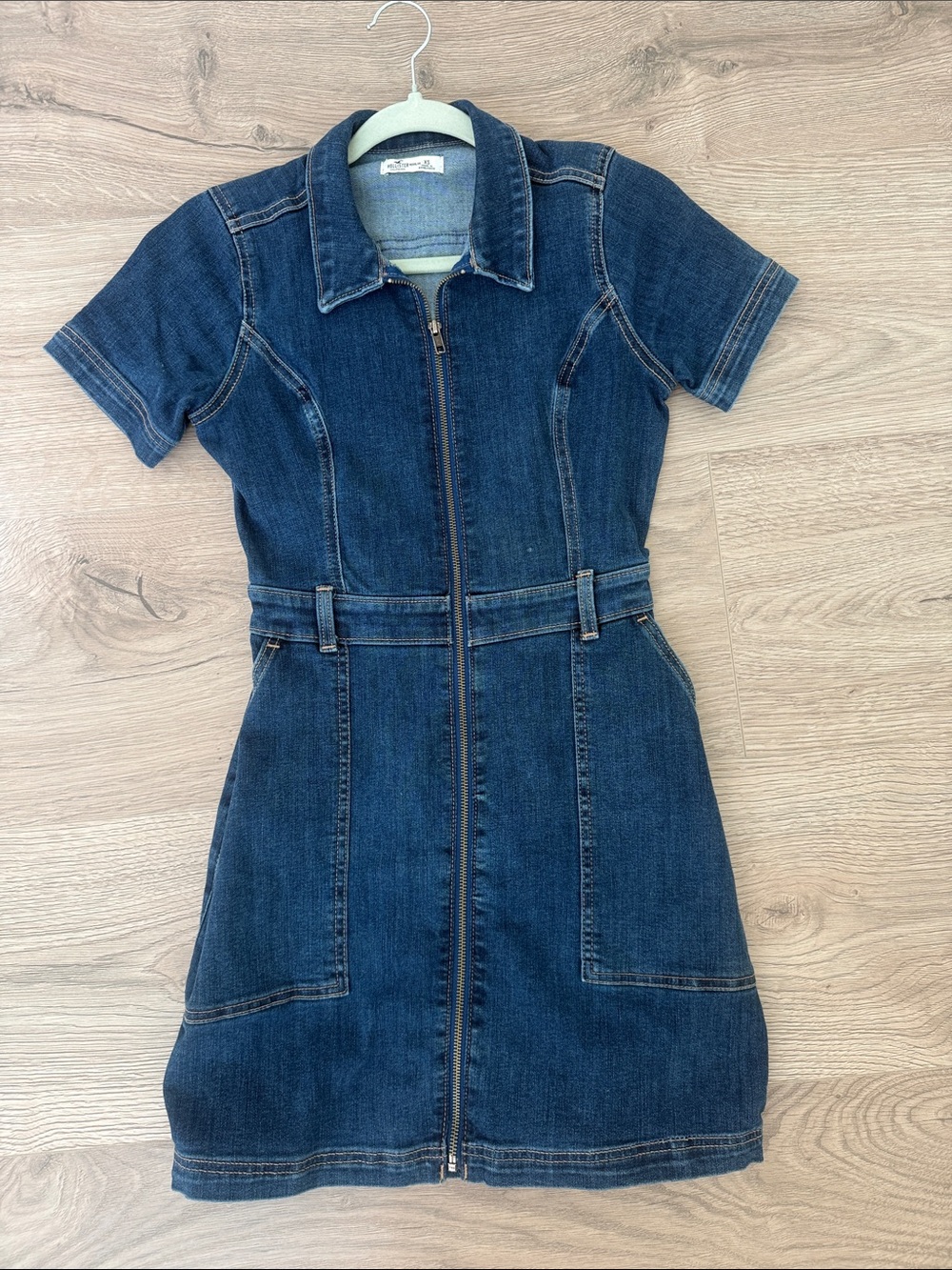 Hollister Dark Indigo Zip-Front Denim Mini Dress